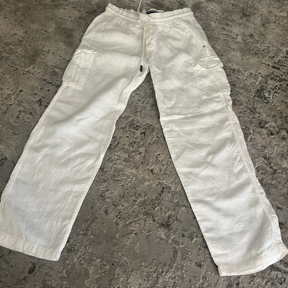 Vilebrequin Linen Cargo Pants White Beach Pants Medium